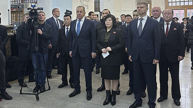Setkání ruského ministra zahraničí Sergeje Lavrova a jeho severokorejského protějšku Choe Son Huie v Moskvě. (1. listopadu 2024)