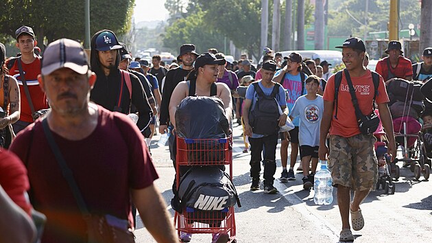 V den amerických prezidentských voleb se do USA z jižního mexického města Tapachula vydala karavana asi 3000 migrantů. (5. listopadu 2024)