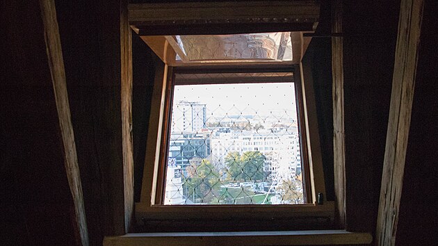 Výhled z věže kostela svatého Jakuba v Brně (listopad 2024)