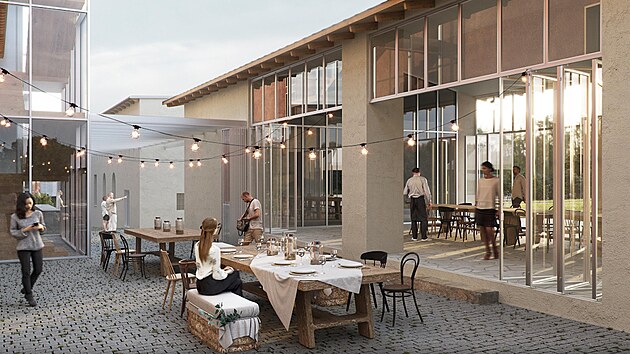 Kryté foyer mezi apartmány a fitness