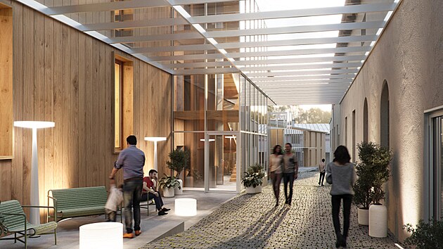 Kryté foyer mezi apartmány a fitness