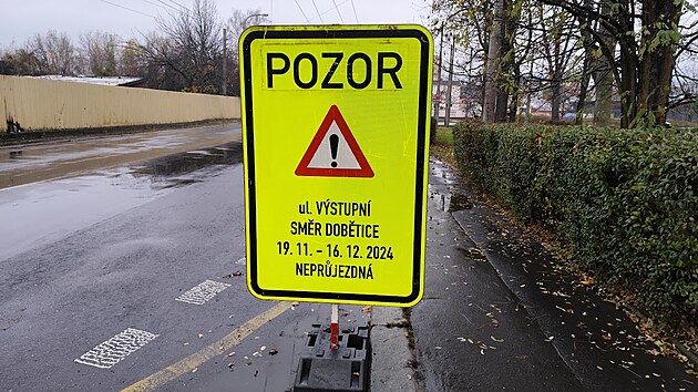 Ulice Výstupní v ústeckém Krásném Březně bude měsíc zavřená.