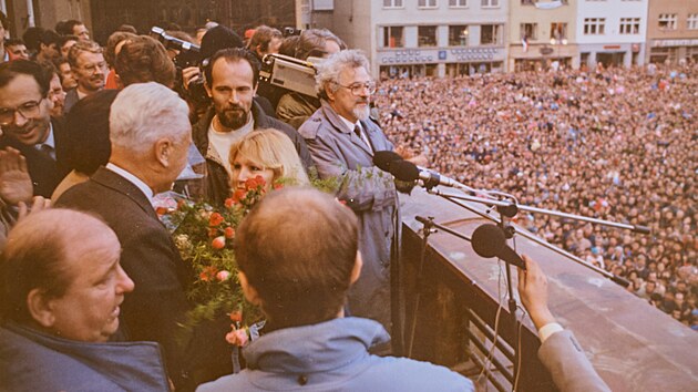 Návštěva Tomáš Bati ml. ve Zlíně v prosinci 1989
