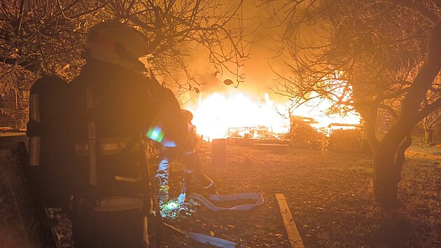 Požár mobilheimu ve Vysoké nad Labem (18. listopadu 2024)