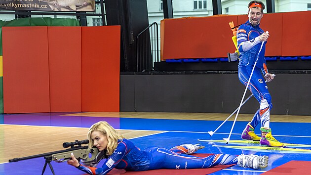 Gabriela Soukalová a Ondřej Sokol při natáčení videa k festivalu Life! (2024)