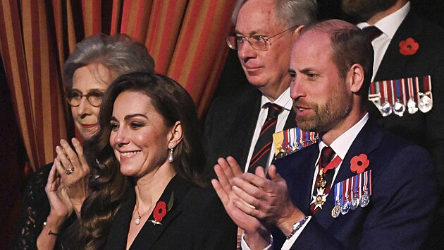 Princezna Kate a princ William společně v Royal Albert Hall v Londýně (9. listopadu 2024)