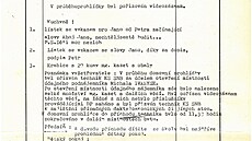 Protokol o provedení domovní prohlídky v bytě disidentky Jany Soukupové. (1988)