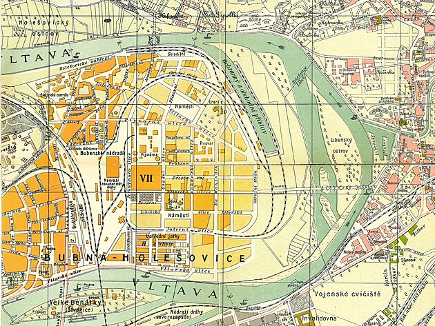 Holešovice na mapě z roku 1911