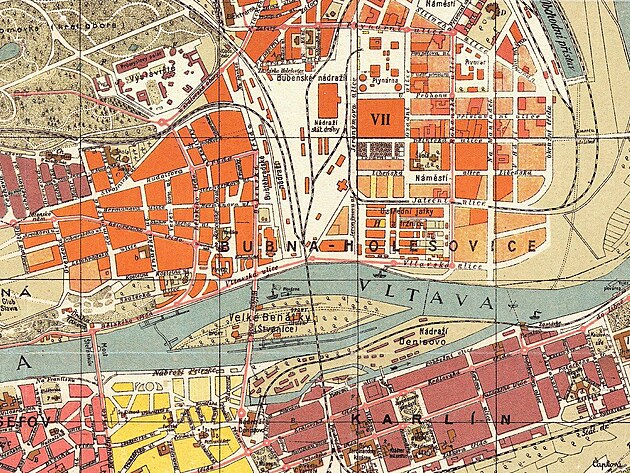 Také plán Prahy z let 1920 - 1922 počítal s propojením Holešovické přístavní...