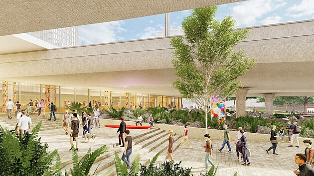 K novému brněnskému nádraží se lidé snadno dostanou také od řeky Svratky.