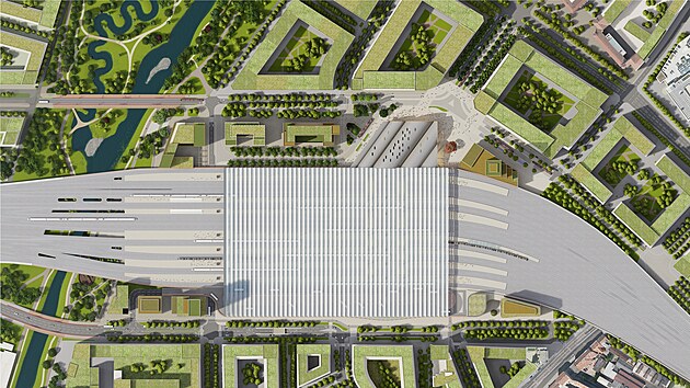 Budoucí hlavní vlaková stanice vyroste u řeky Svratky na místě dnešního dolního nádraží.