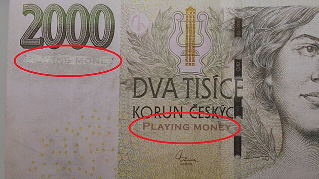 V několika provozovnách v Jihlavě někdo platil neplatnými dvoutisícikorunami. Na všech byl nápis playing money. Policie varuje, aby byli lidé při přijímání bankovek obezřetní. (20. listopadu 2024)