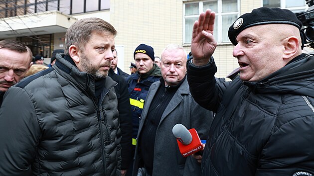 Protest za lepší pracovní a platové podmínky pro policisty či hasiče, který vyhlásila Unie bezpečnostních složek. Na snímku Vít Rakušan, ministr vnitra ČR. (21. listopadu 2024)