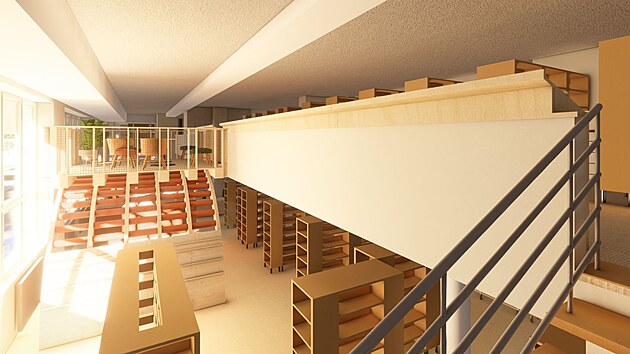 Vizualizace nové podoby Ústřední knihovny města Ostravy po plánované zásadní rekonstrukci (29. listopadu 2024)