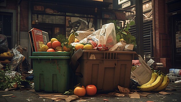 Odpad v Urban Street v New Yorku (14. května 2024)