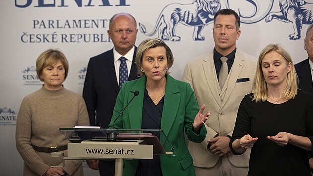 Senát začal projednávat důchodovou reformu. Ta by mimo jiné postupně zvýšila věk odchodu do penze z 65 na 67 let. Na snímku Jana Mračková Vildumetzová. (4. prosince 2024)