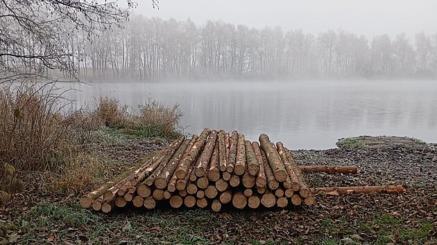 Příprava lyžařských tratí zahrnuje i těžbu a zpracování vhodného dřeva.