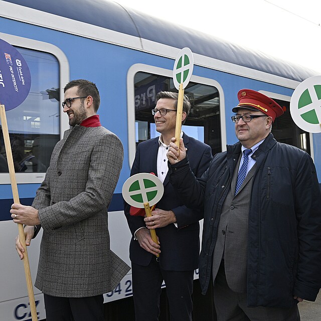Z pražského hlavního nádraží v 7:15 odjel první vlak nové linky Českých drah Baltic Express do polské Gdyně u Baltského moře. (15. prosince 2024)