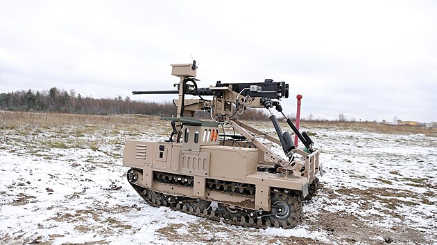 Ukrajinský robotický bojový systém Droid TW 12.7 vytvořený společností DevDroid