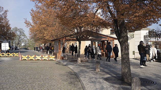 Kontrolní stanoviště na Pražském hradě.