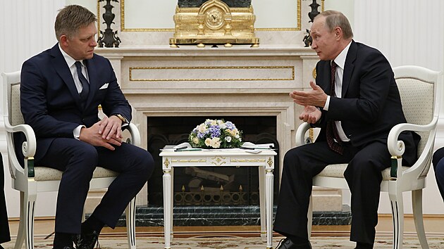 Ruský prezident Vladimir Putin přijal v Moskvě slovenského premiéra Roberta Fica. (25. srpna 2016)