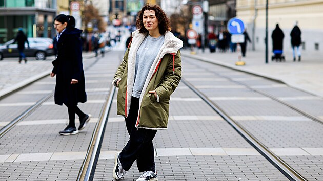 Karolína Jelínková z Šebetova na Blanensku, první jihomoravské dítě třetího tisíciletí, na ulici v Brně. (prosinec 2024)