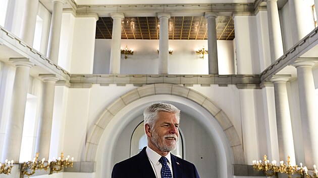 Prezident Petr Pavel při svém novoročním projevu. (1. ledna 2025)