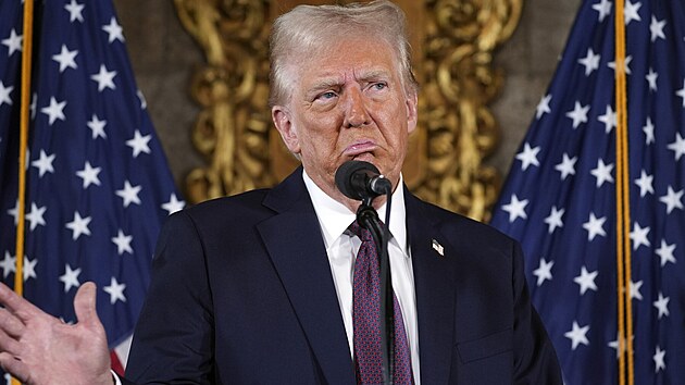 Donald Trump během tiskové konference (7. ledna 2025)