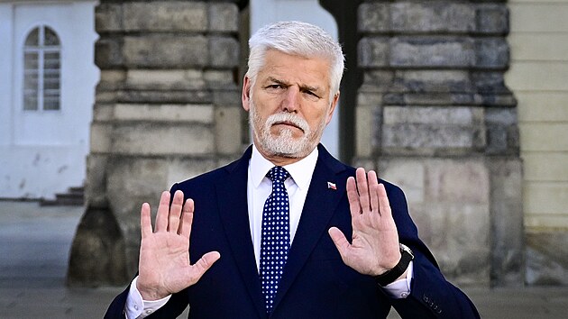 Prezident Petr Pavel při natáčení novoročního projevu (1. ledna 2025)