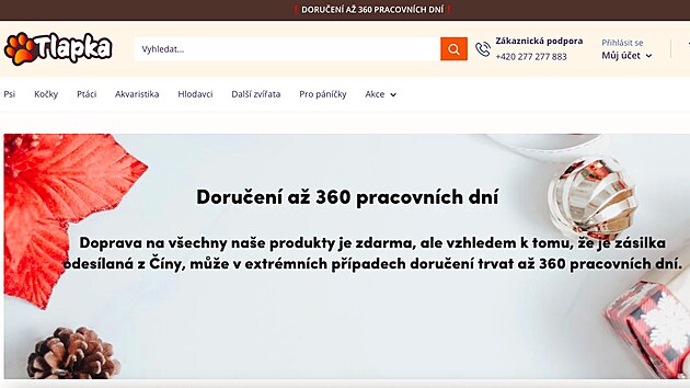 Doba doručení se objevila na několika webových stránkách.