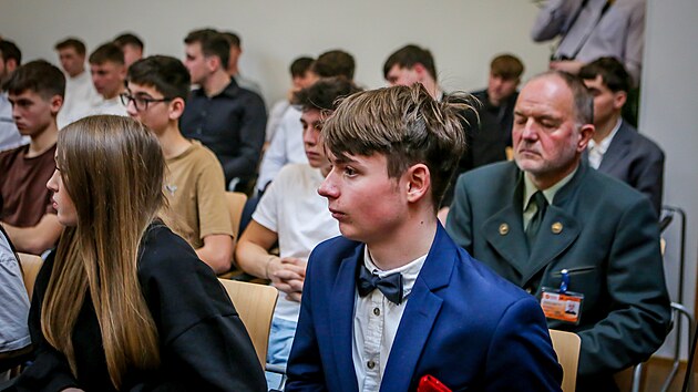 Prezident Petr Pavel při návštěvě Jihočeského kraje. Debatoval ze studenty v Třeboni. (15. ledna 2025)