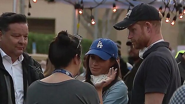 V&eacute;vodkyně Meghan a princ Harry v Pasadeně (11. ledna 2025)