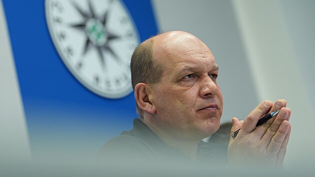 Na tiskové konferenci o stavu kriminality v České republice za rok 2024 vystoupil policejní prezident Martin Vondrášek. (24. ledna 2025)