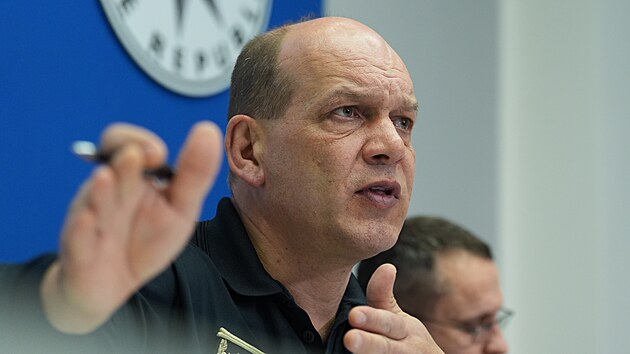 Na tiskové konferenci o stavu kriminality v České republice za rok 2024 vystoupil policejní prezident Martin Vondrášek. (24. ledna 2025)