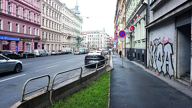 Současná podoba úseku Legerovy ulice