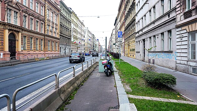 Současný stav úseku Legerovy ulice