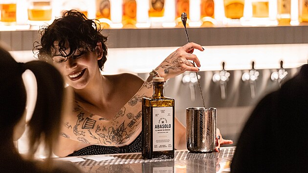 Živel za barem. Styl Giny Barbachano není uhlazený.