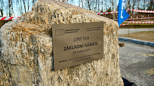 Základní kámen laboratoří a polygonu v areálu Vysoké školy báňské - Technické univerzity v Ostravě. (29. ledna 2025)