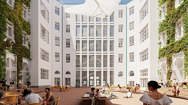 Architekti v Brně chtějí opravit honosný Palác Morava v centru města. Jejich snahou je vrátit objekt do podoby, jakou dostal téměř před sto lety, lidem se otevře i dvůr. (vizualizace únor 2025)