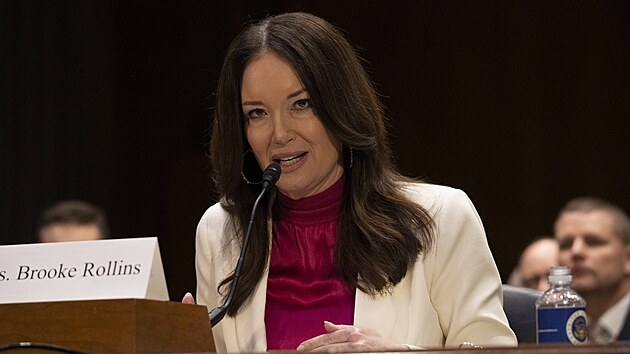 Budoucí americká ministryně zemědělství Brooke Rollinsová (13. února 2025)