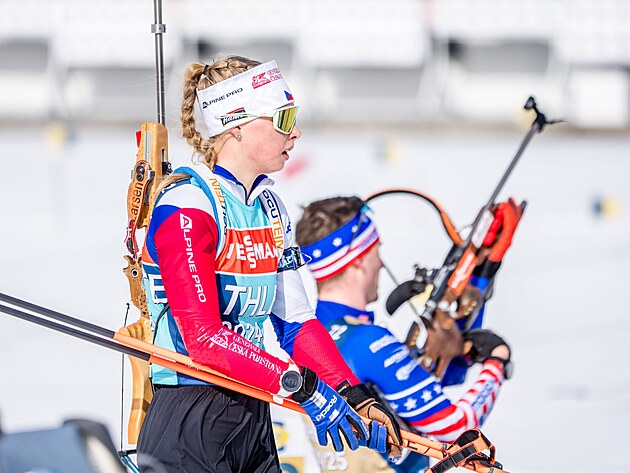 Česká biatlonistka Ilona Plecháčová trénuje po příjezdu na mistrovství světa v...