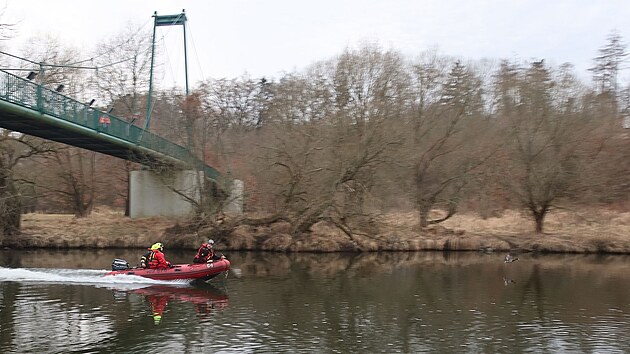 Do odchycení labutě bez jednoho křídla, které ze zobáku visel rybářský vlasec, se zapojili po žádosti zvířecích záchranářů i hasiči s motorovým člunem. (25. února 2025)