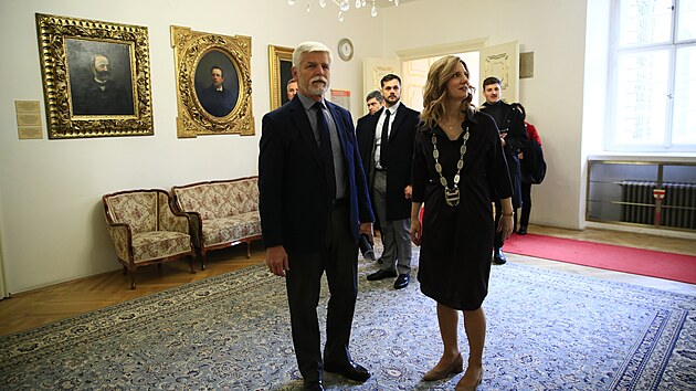 Prezident Petr Pavel se při návštěvě Brna potkal se zdejší primátorkou Markétou Vaňkovou. (25.2.2025)