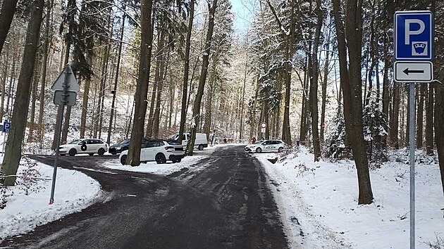Městská policie řeší parkování u areálu Svatý Linhart. Motoristé zde stojí na místech, kde nesmějí, nově vybudované placené parkoviště zeje prázdnotou.