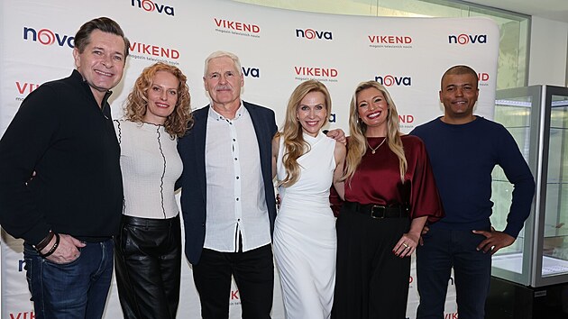 Martin Pouva, Kristina Kloubková, Pavel Dumbrovský, Michaela Ochotská, Lucie Borhyová a Rey Koranteng (24. února 2025)