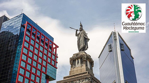 Cuauhtémocův pomník v hlavním městě Mexico city, jež už pět století stojí na... Cuauhtémocův pomník v hlavním městě Mexico city, jež už pět století stojí na...