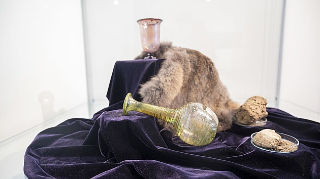 Unikátní skleněné pohárky z 5. století teď vystavuje Muzeum Kroměřížska. Našly se loni při archeologickém výzkumu v Holešově. (březen 2025)