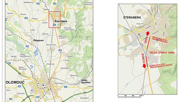 Jeden a půl kilometru dlouhý úsek průtahu Šternberkem čeká kvůli jeho špatnému stavu oprava.
