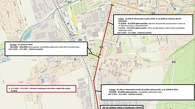 Jeden a půl kilometru dlouhý úsek průtahu Šternberkem čeká kvůli jeho špatnému stavu oprava.