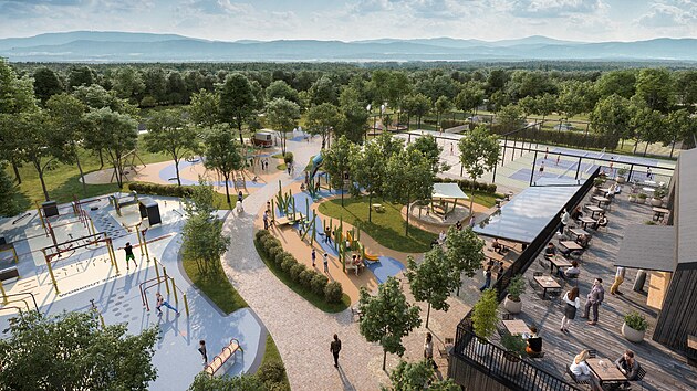 Budoucí podoba Meteoru na pravém břehu Vltavy.